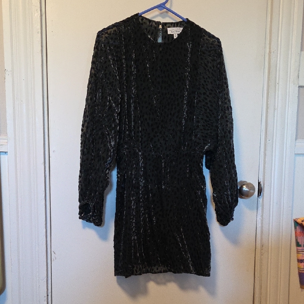 & Other Stories Long Sleeve Velvet Leopard Print Dress